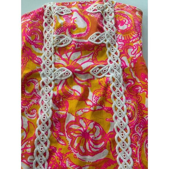 Lilly Pulitzer Size 4 Strapless Pink and Orange Tansy Dress Summer Tropical - Picture 4 of 7